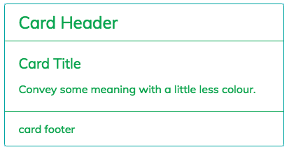 Card with border and text colour