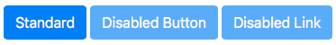 Disabled buttons with a standard button for comparison